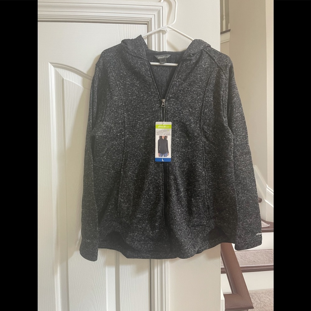 Eddie Bauer fleece zip up jacket with pockets NWT